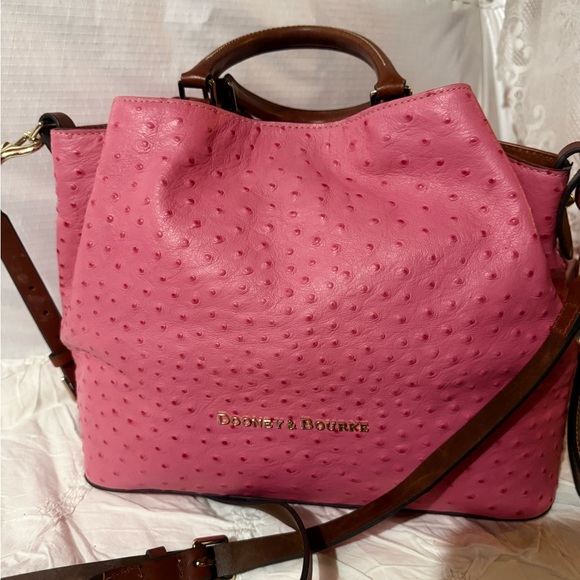 Dooney & Bourke Pink Ostrich-Embossed Tote - Picture 3 of 15